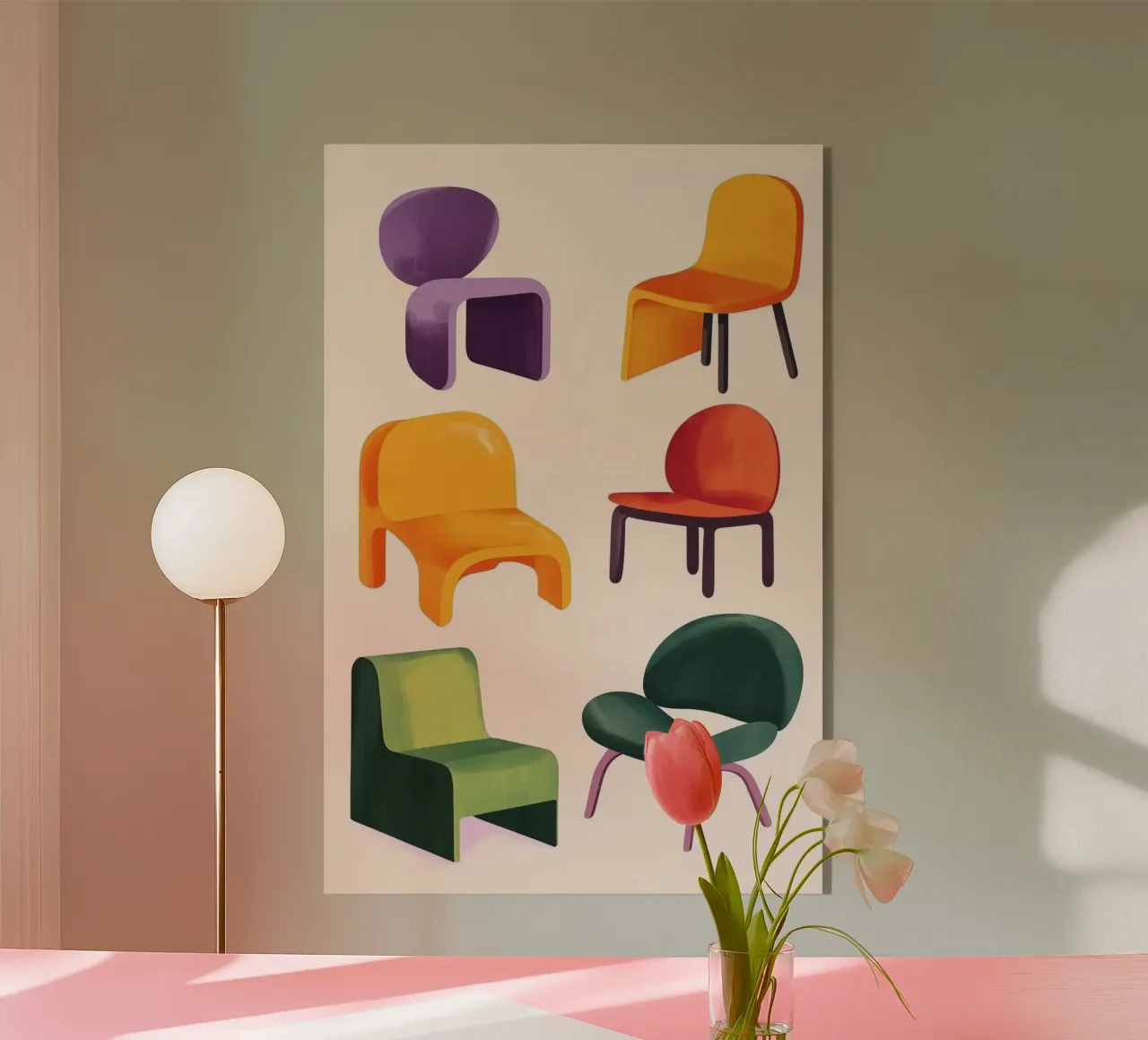 Sedie Isometriche plexiglass da Melloi Art Print