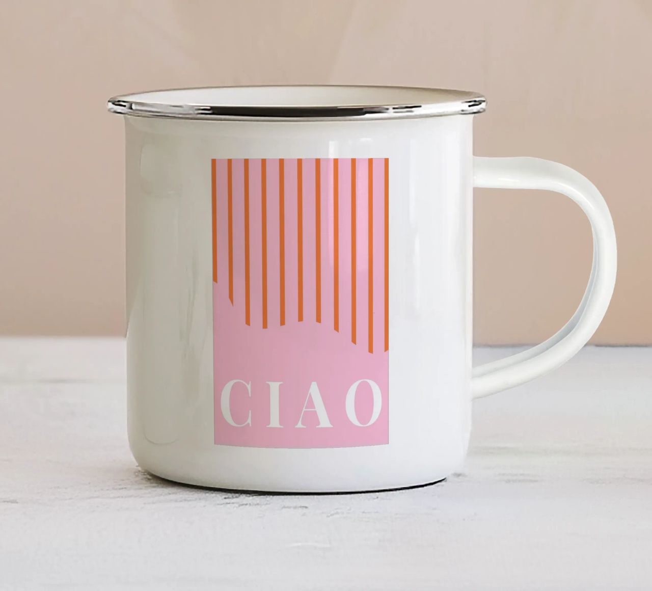 Ciao Print tazza in smalto da Bella Studio