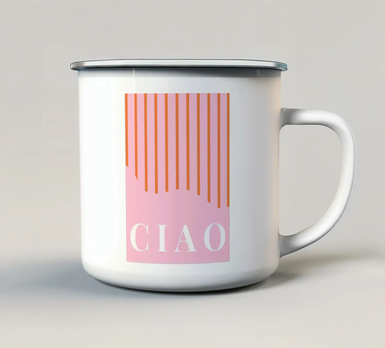 Ciao Print Emaille Tasse von Bella Studio