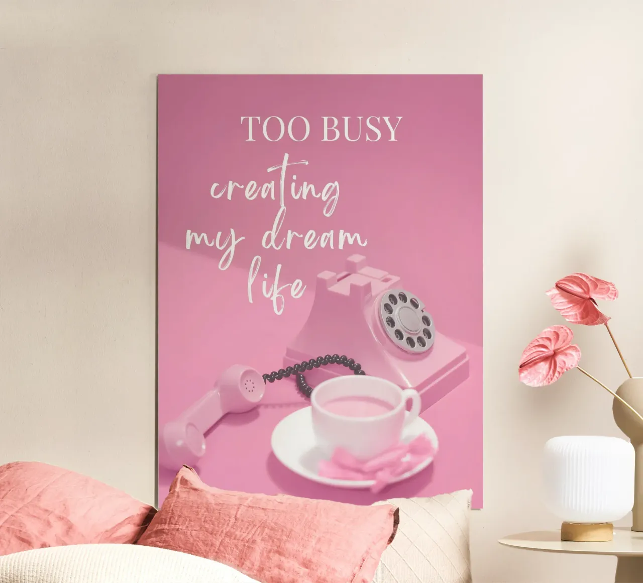 TROPPO IMPEGNATO a creare la vita dei miei sogni poster con telaio in legno da ArtDesign by KBK