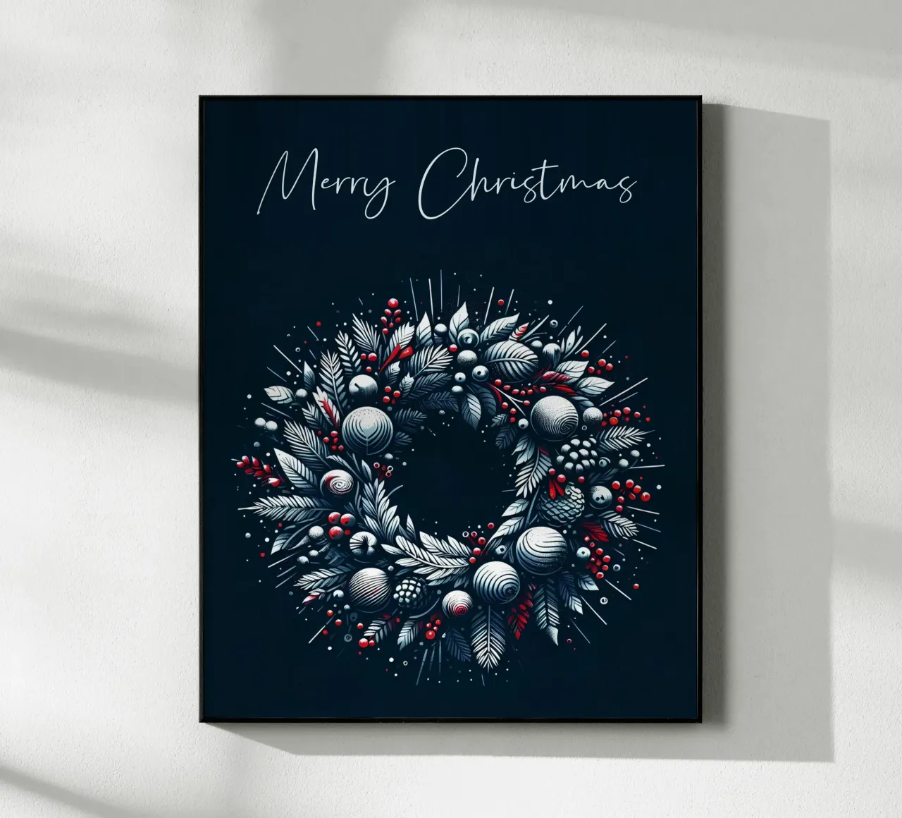 Corona de Navidad (azul oscuro) metacrilato de Digital Naive