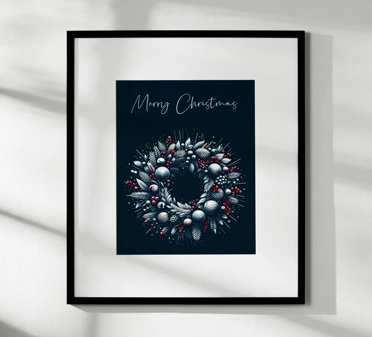 Weihnachtskranz (dunkelblau) Hahnemühle von Digital Naive