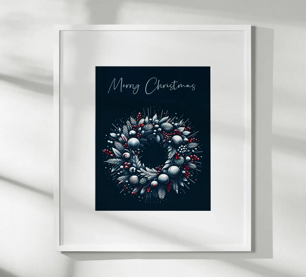 Weihnachtskranz (dunkelblau) Hahnemühle von Digital Naive