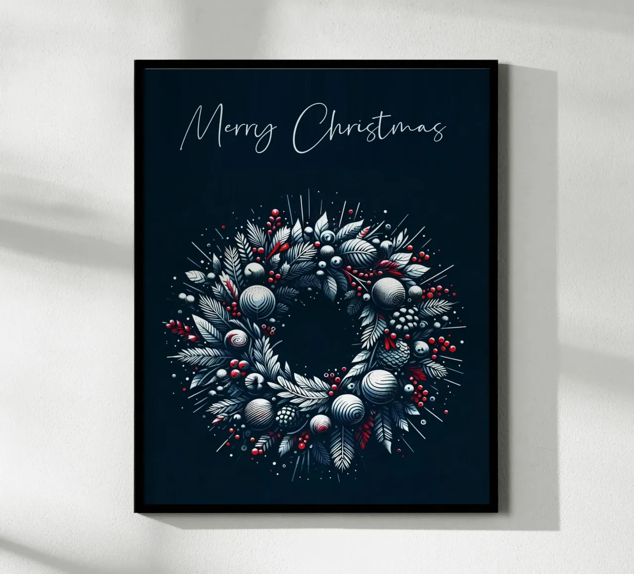 Weihnachtskranz (dunkelblau) Hahnemühle von Digital Naive