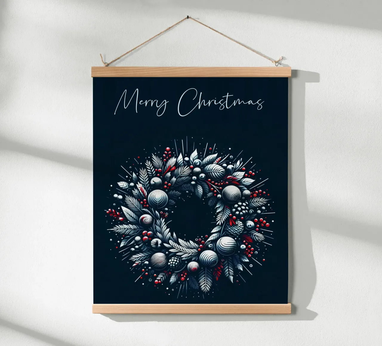Weihnachtskranz (dunkelblau) Hahnemühle von Digital Naive