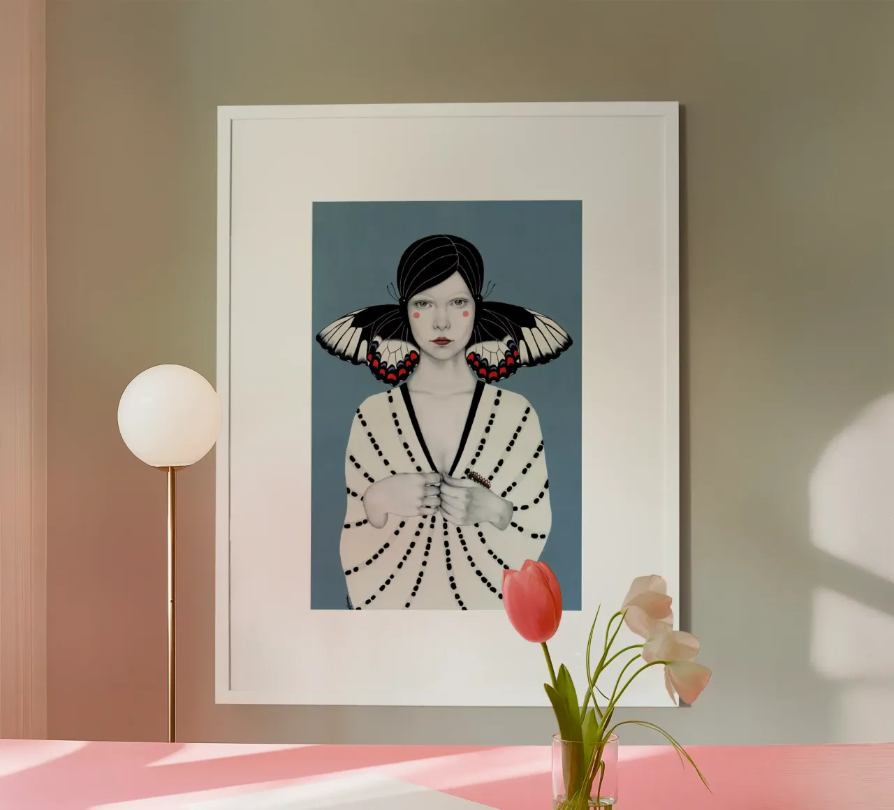 Mila poster con telaio in legno da Sofia Bonati