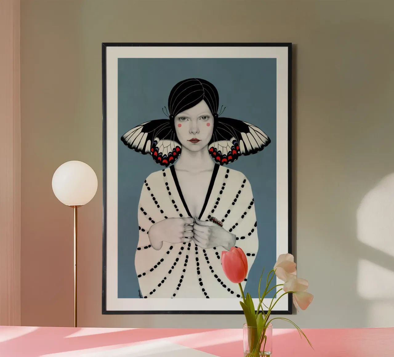 Mila poster con telaio in legno da Sofia Bonati