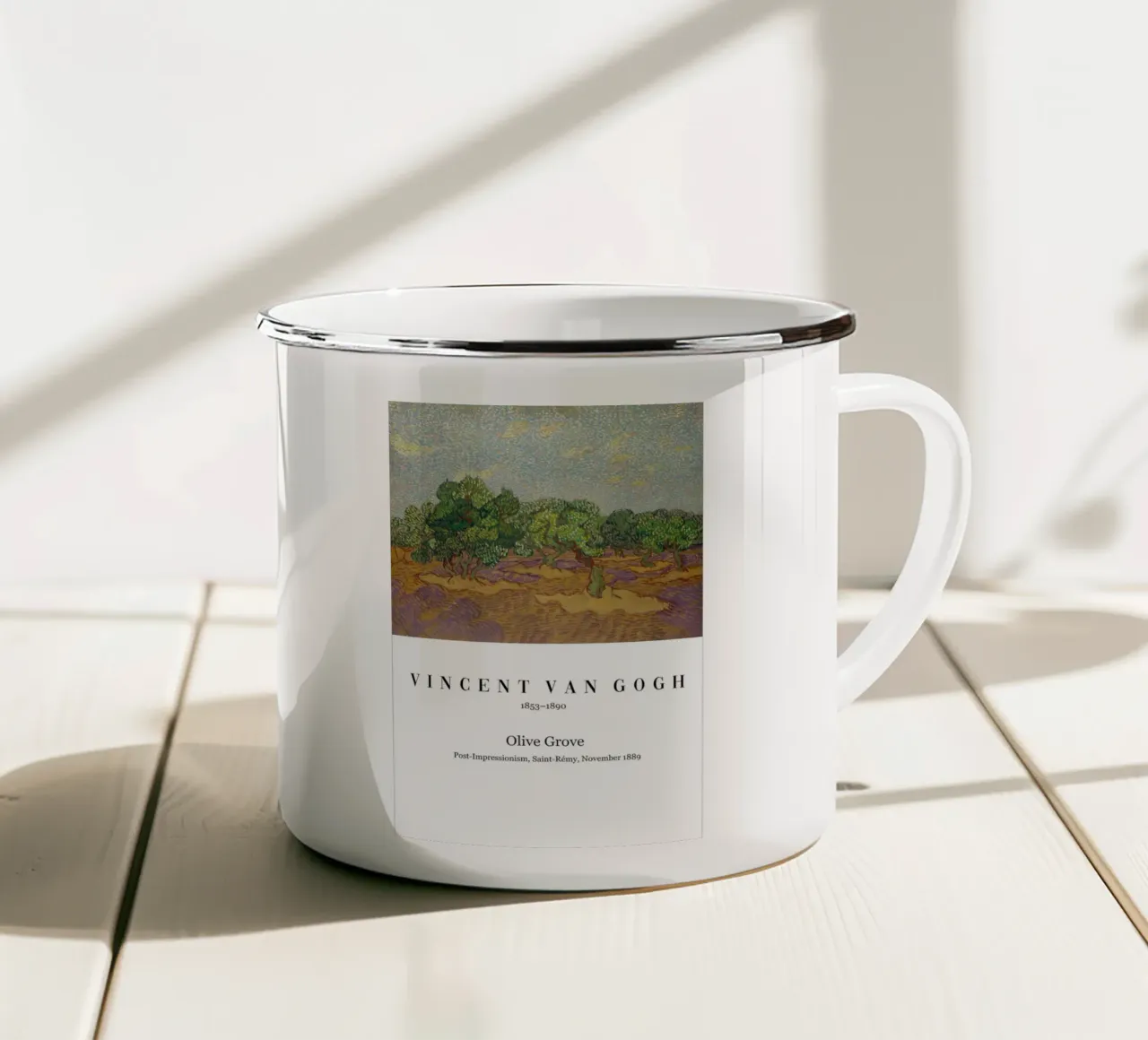 Vincent van Gogh - Olivenbäume tazza in smalto da Carinaprint