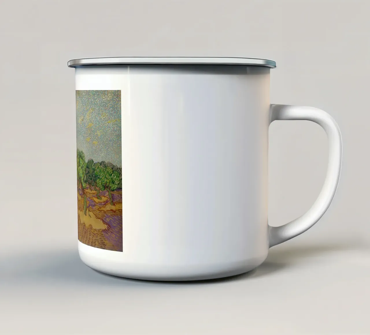 Vincent van Gogh Olivenbäume tazza in smalto da Carinaprint