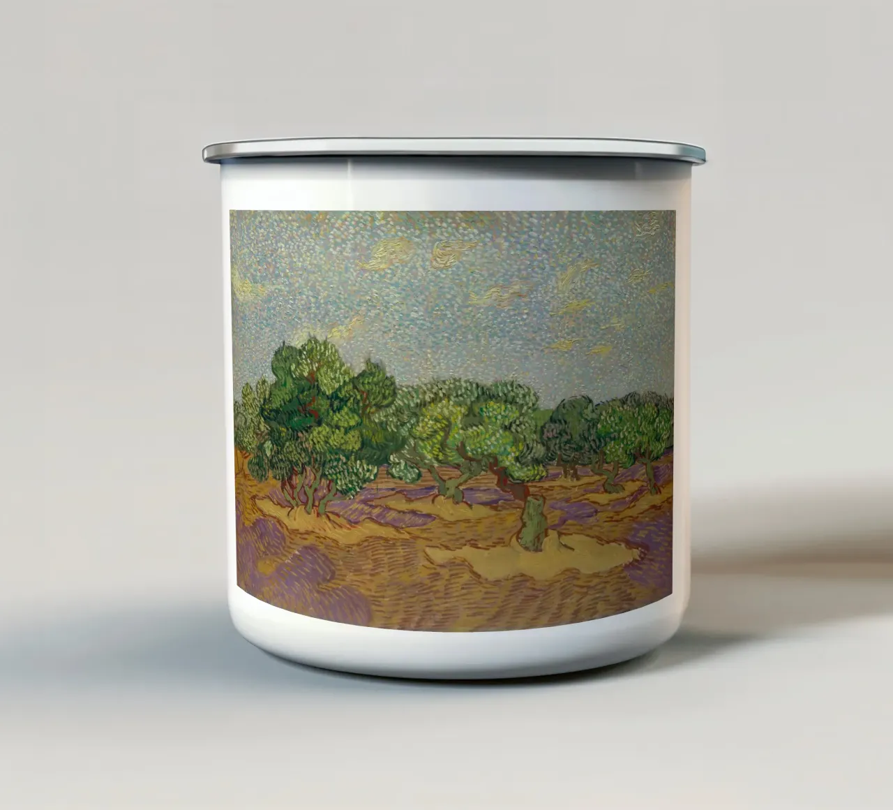 Vincent van Gogh Olivenbäume tazza in smalto da Carinaprint