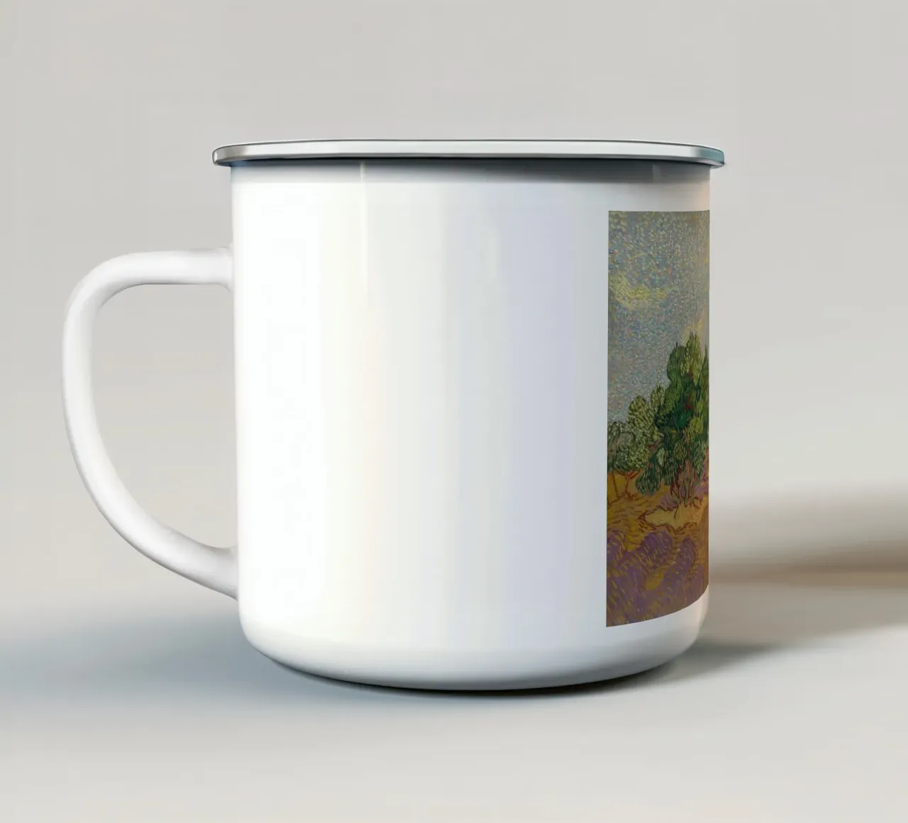 Vincent van Gogh Olivenbäume tazza in smalto da Carinaprint