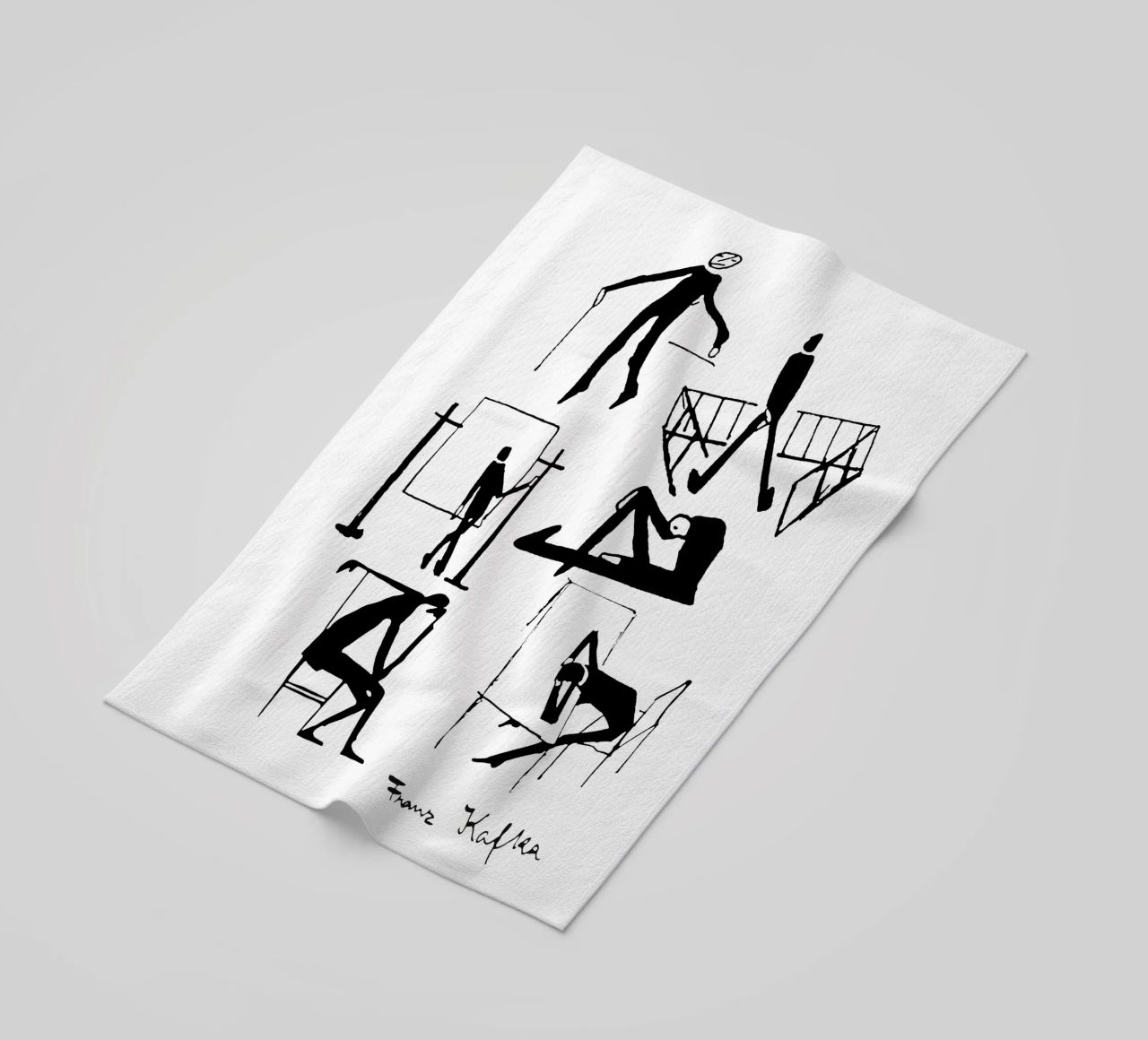 Disegni di Franz Kafka telo mare da MissLiterarty