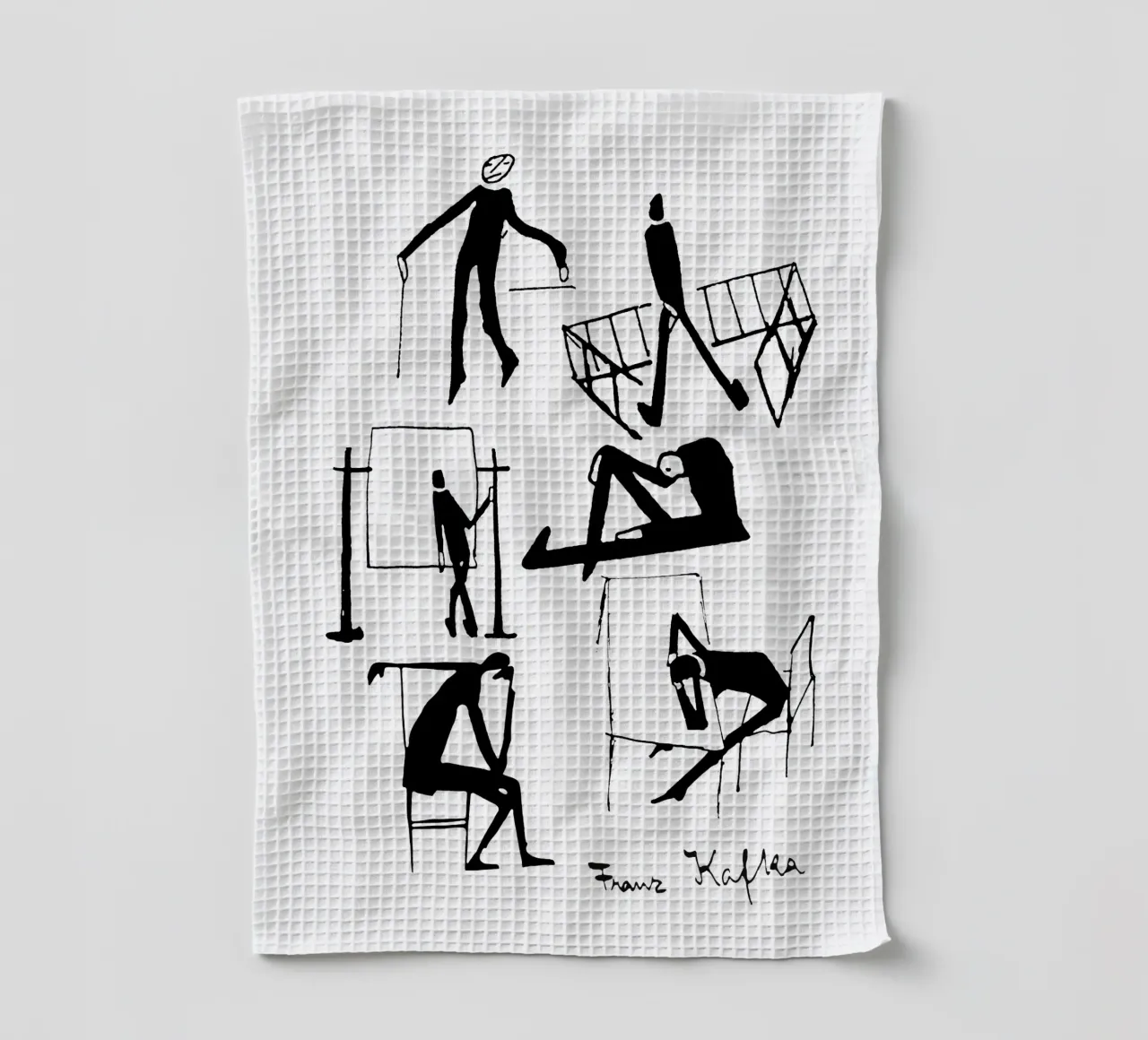 Disegni di Franz Kafka canovaccio da cucina da MissLiterarty
