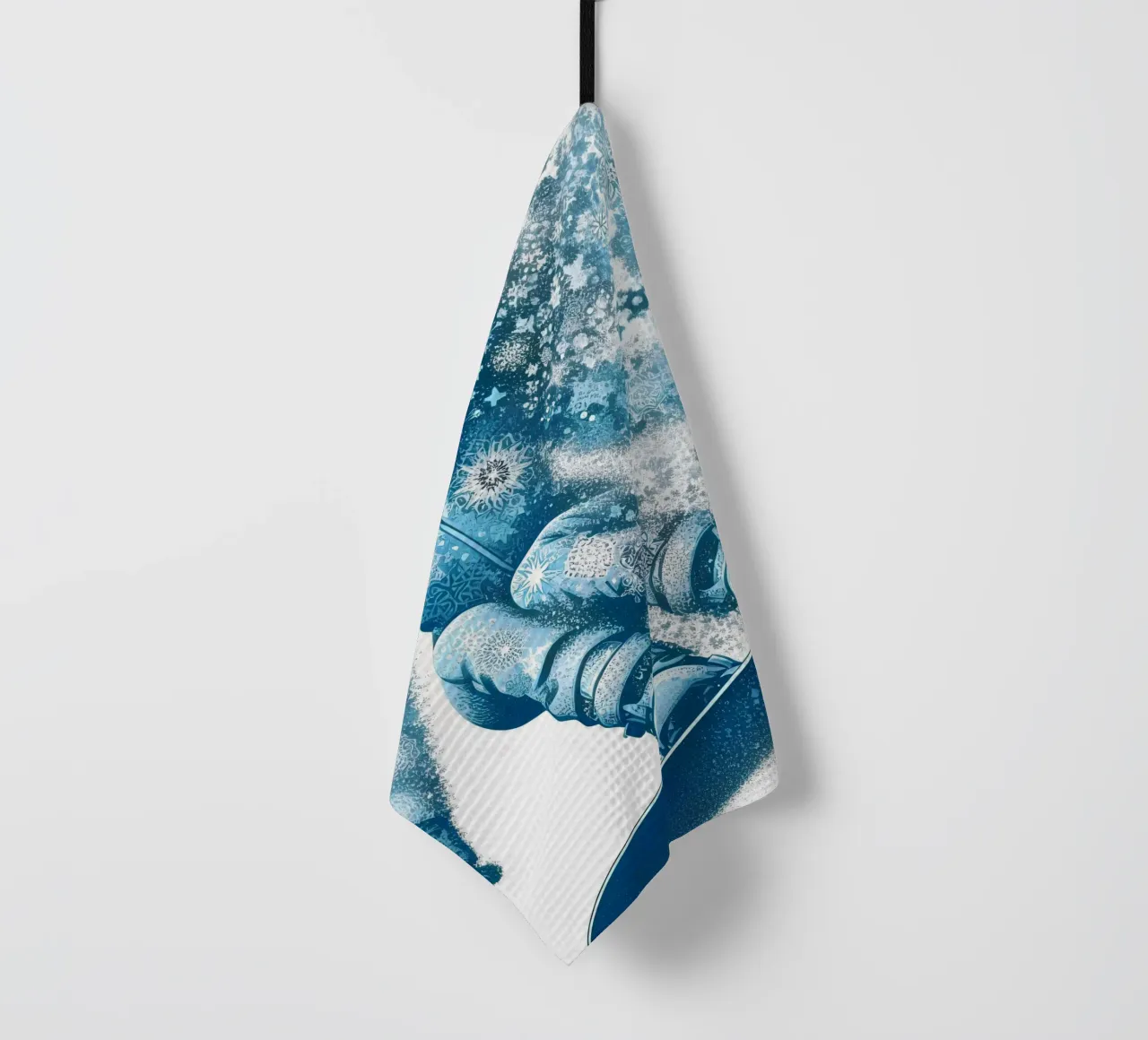Snowboard Girl tea towel by Digital Naive