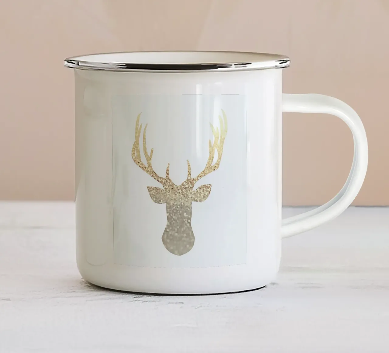 Gold Deer tazza in smalto da Monika Strigel
