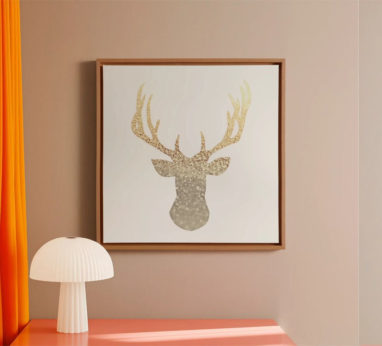 Gold Deer Leinwand von Monika Strigel