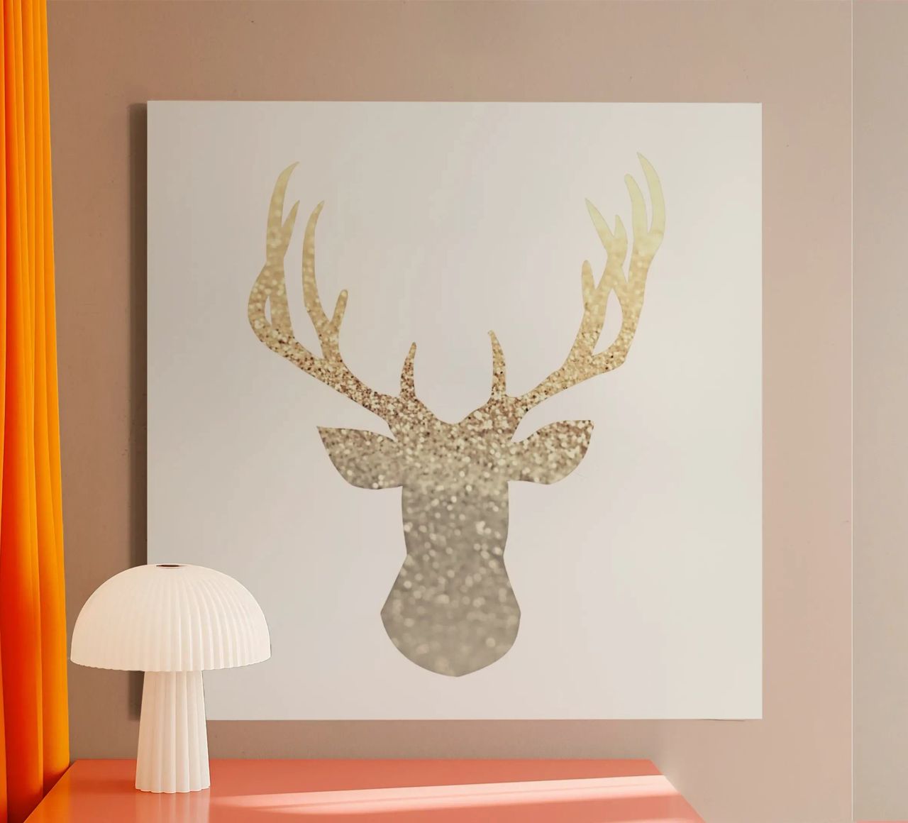 Gold Deer Leinwand von Monika Strigel
