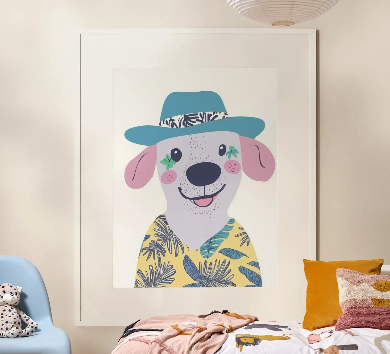 Le Chien Hawaïen Souriant poster avec cadre en plastique de So Cute Land - Affiches et posters