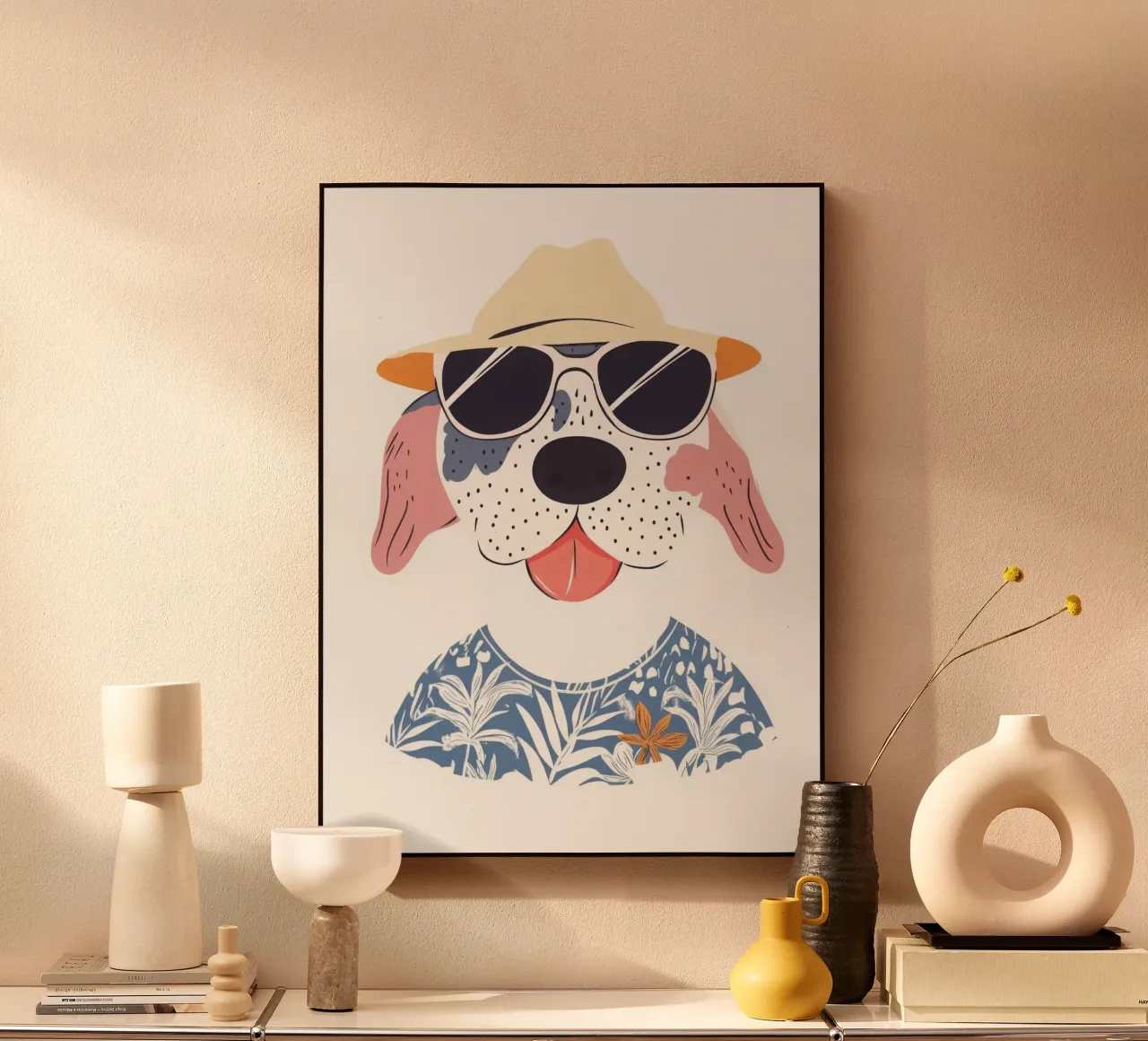 El perro guay de vacaciones metacrilato de So Cute Land - Affiches et posters
