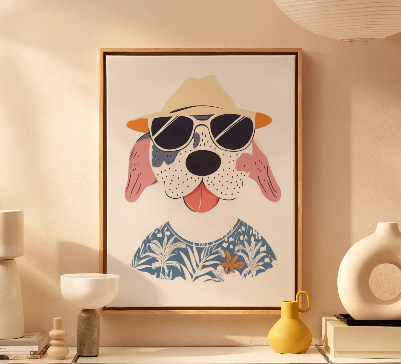 Il cane figo in vacanza tela da So Cute Land - Affiches et posters