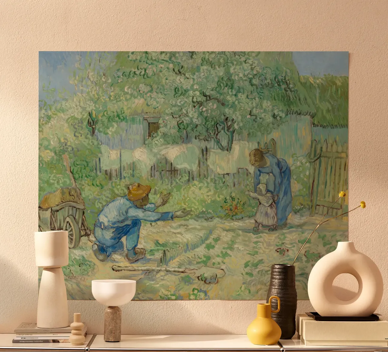 Vincent van Gogh, erste Schritte poster met aluminium frame van Carinaprint