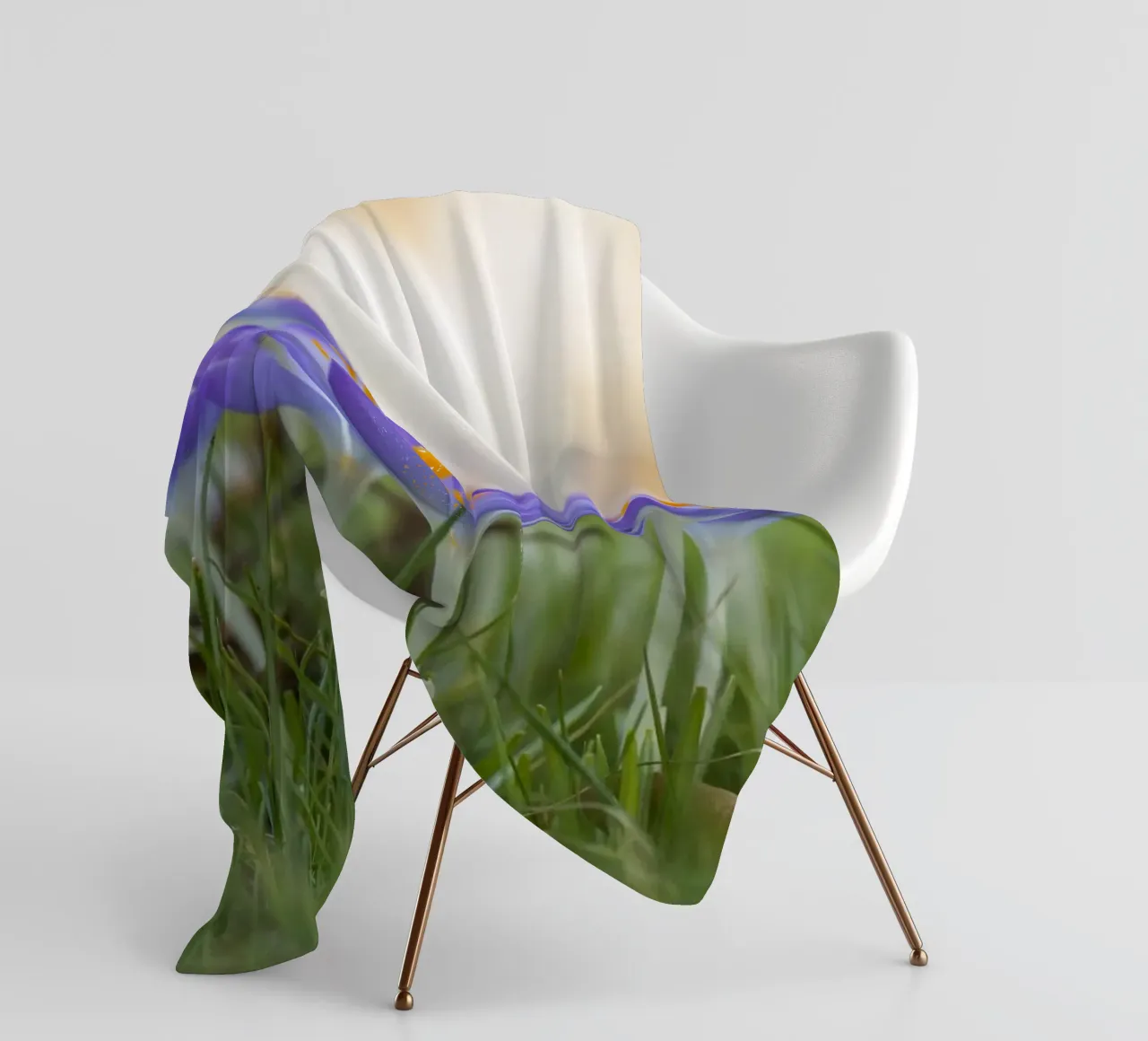 Spring Awakening: Crocuses in Bloom fleece blanket by Curious Collections by Marielle Leenders