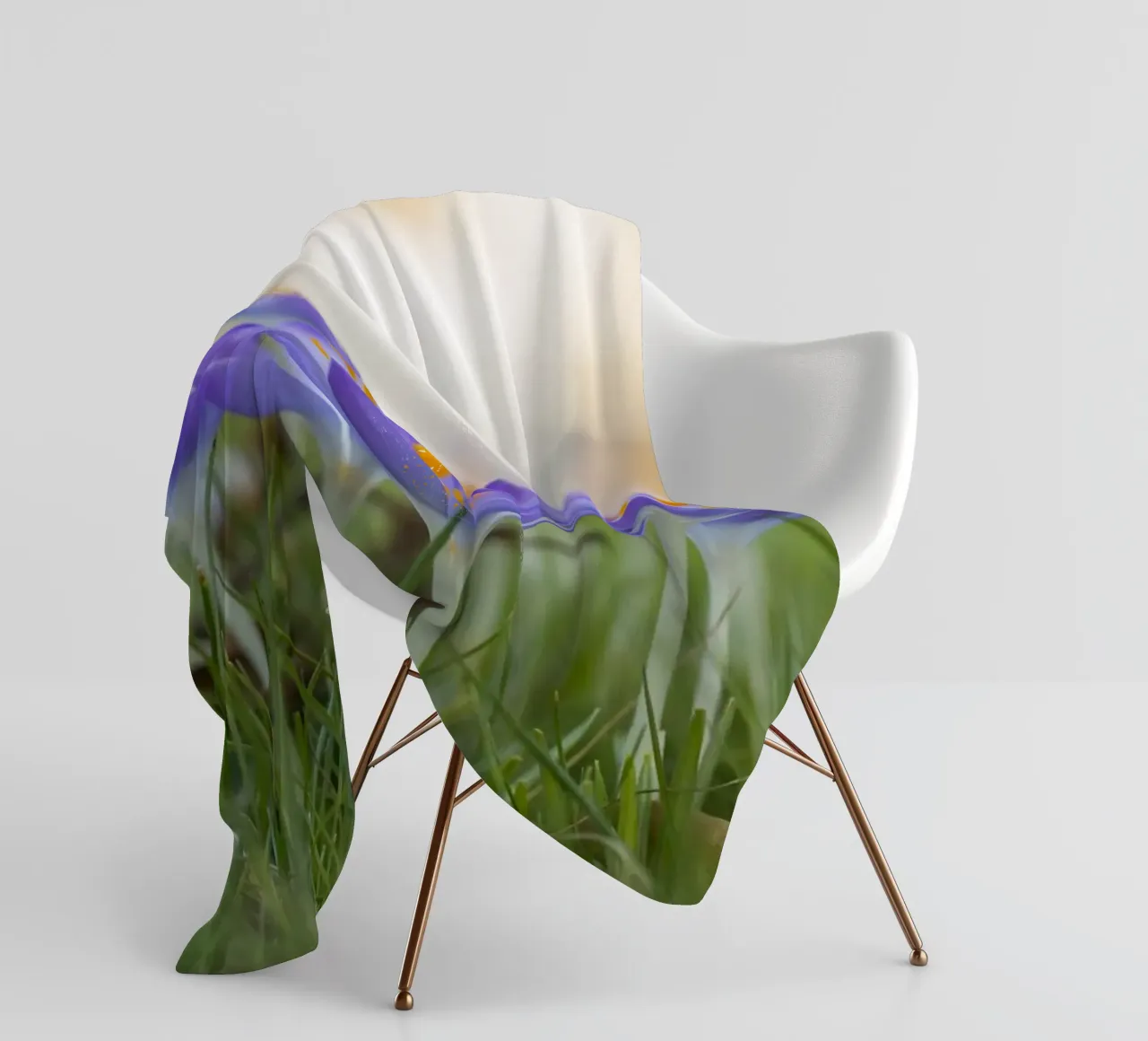 Spring Awakening: Crocuses in Bloom fleece blanket by Curious Collections by Marielle Leenders
