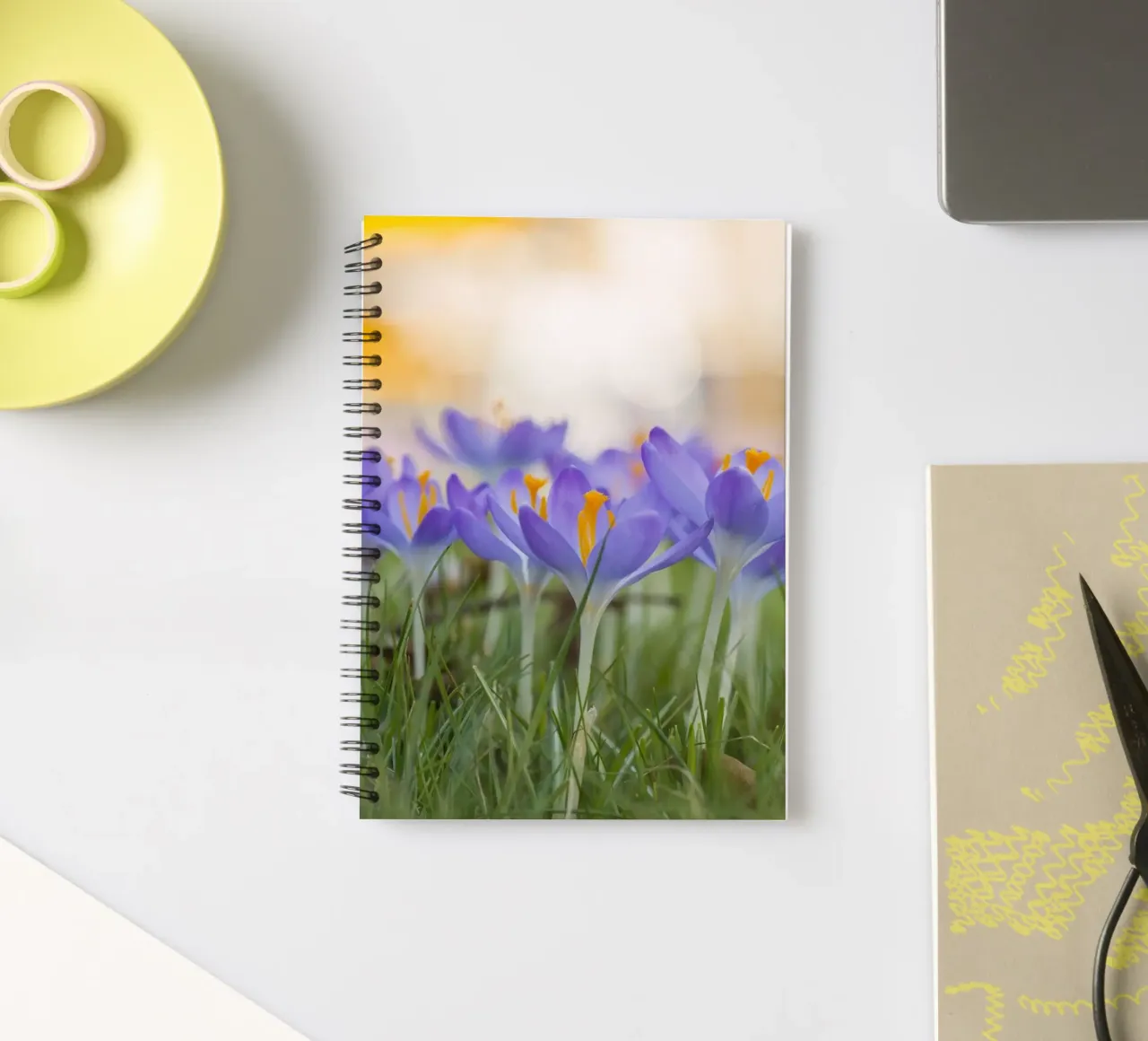 Spring Awakening: Crocuses in Bloom spiral notebook by Curious Collections by Marielle Leenders