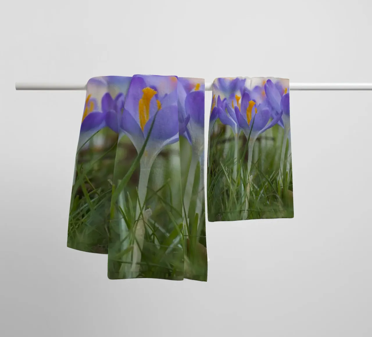 Spring Awakening: Crocuses in Bloom towel by Curious Collections by Marielle Leenders