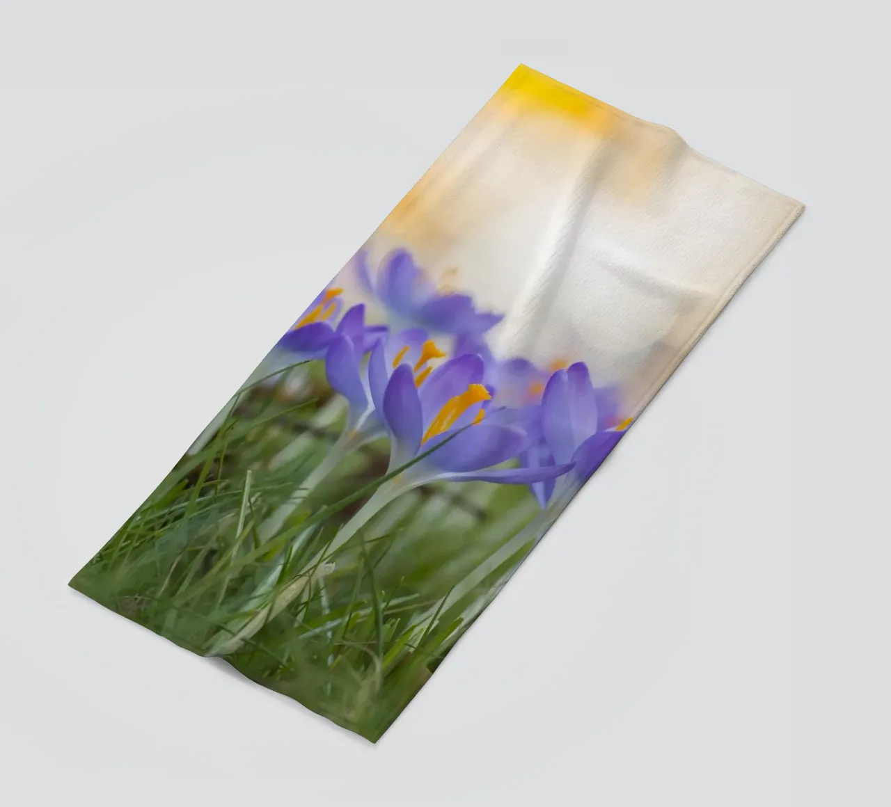 Spring Awakening: Crocuses in Bloom beach towel by Curious Collections by Marielle Leenders