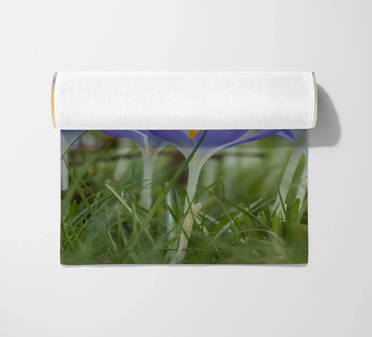 Spring Awakening: Crocuses in Bloom beach towel by Curious Collections by Marielle Leenders