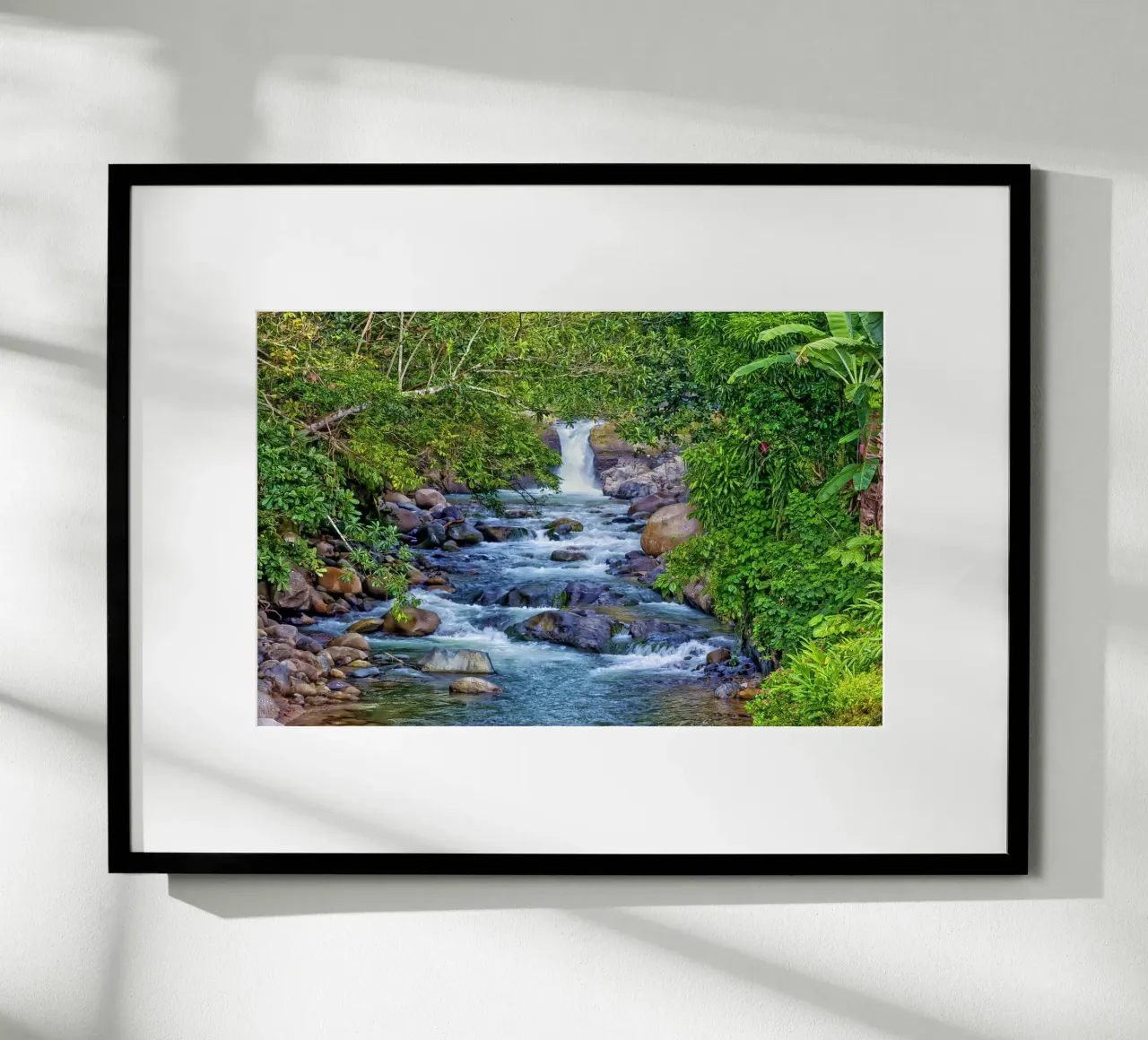 Tropical Serenity: Creek with Waterfall poster by Curious Collections by Marielle Leenders