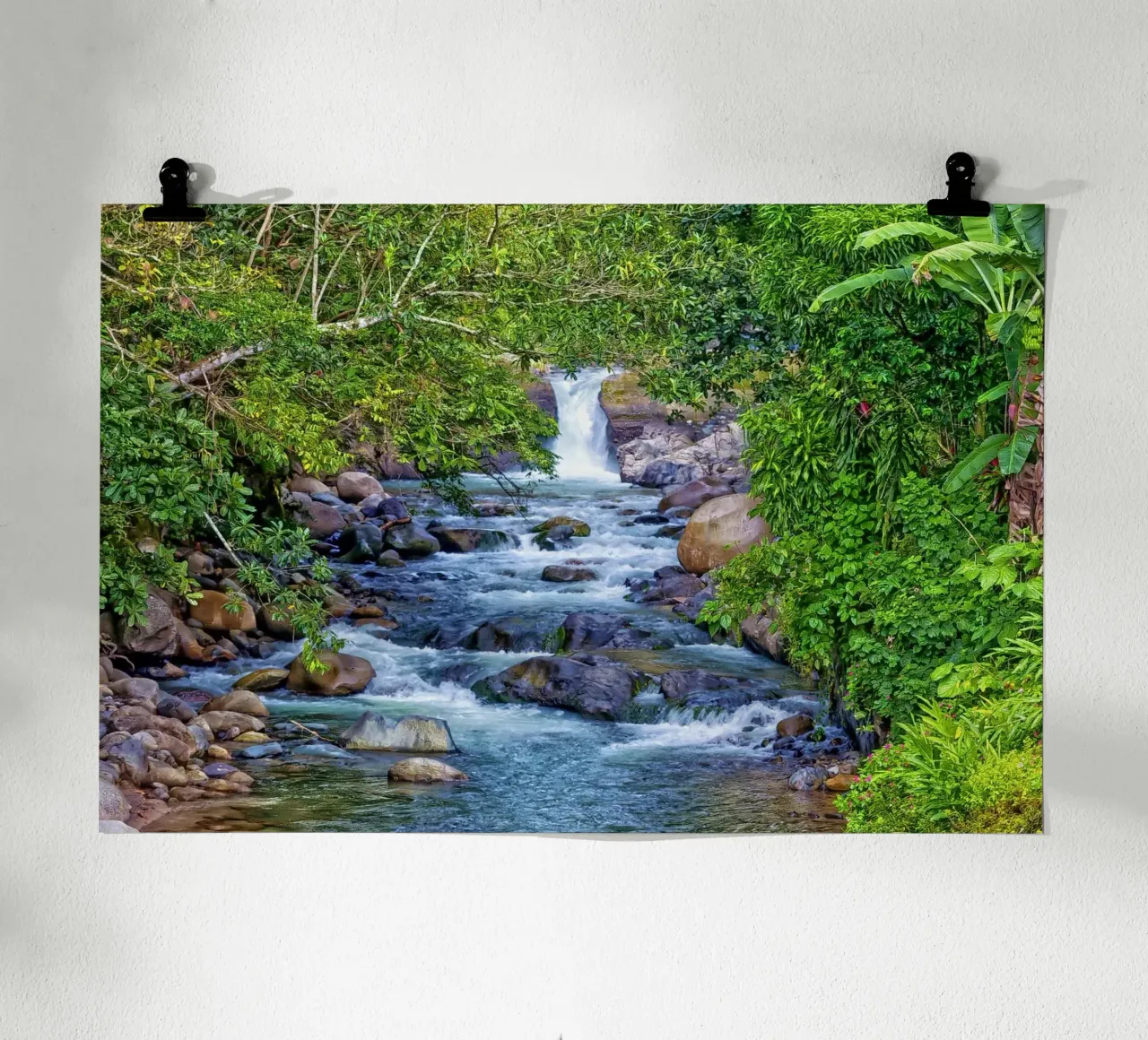 Tropical Serenity: Creek with Waterfall poster by Curious Collections by Marielle Leenders