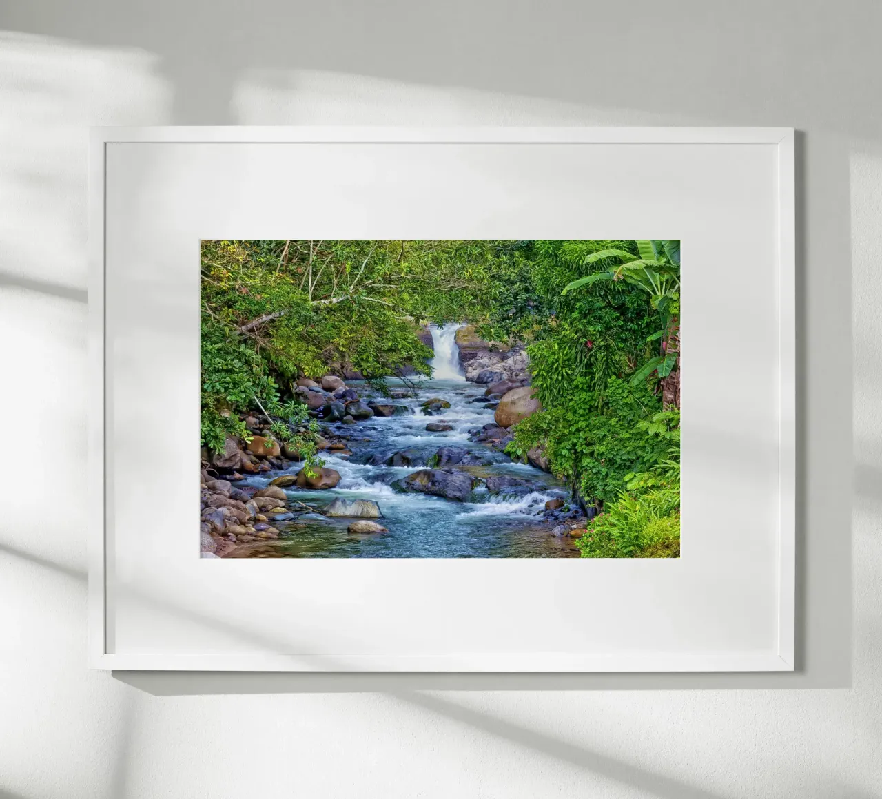 Tropical Serenity: Creek with Waterfall poster by Curious Collections by Marielle Leenders