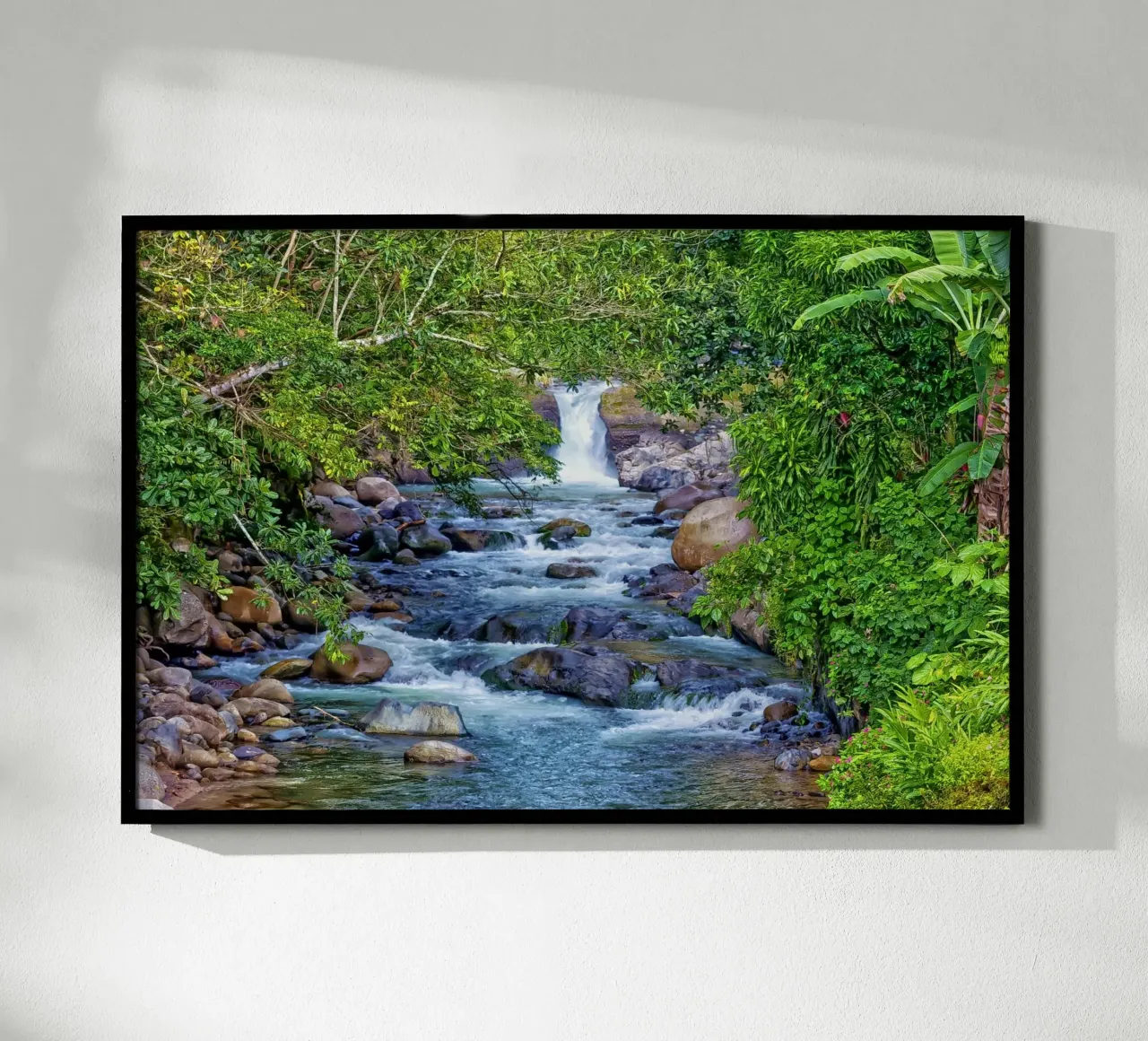 Tropical Serenity: Creek with Waterfall poster by Curious Collections by Marielle Leenders