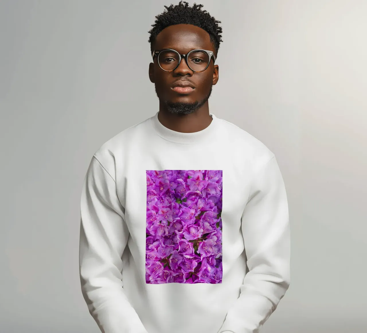 Roze elegantie: roze rododendron sweatshirt van Curious Collections by Marielle Leenders