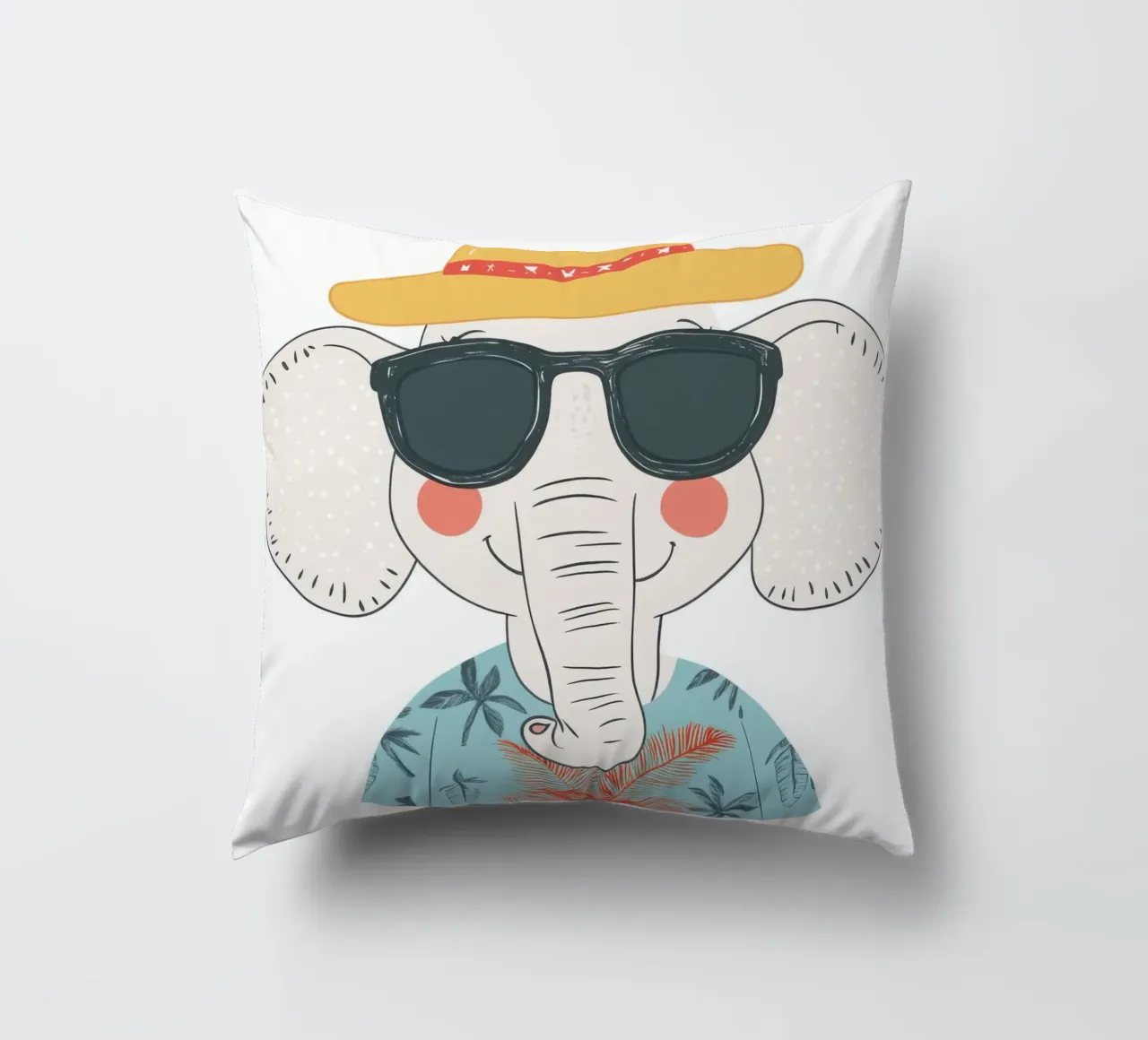 L'elefante in vacanza cuscino da So Cute Land - Affiches et posters