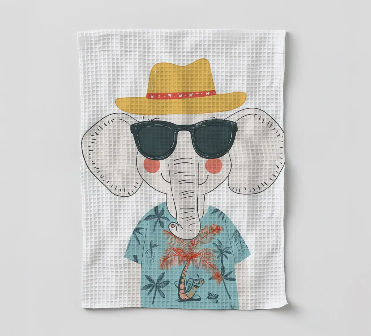 L'elefante in vacanza canovaccio da cucina da So Cute Land - Affiches et posters