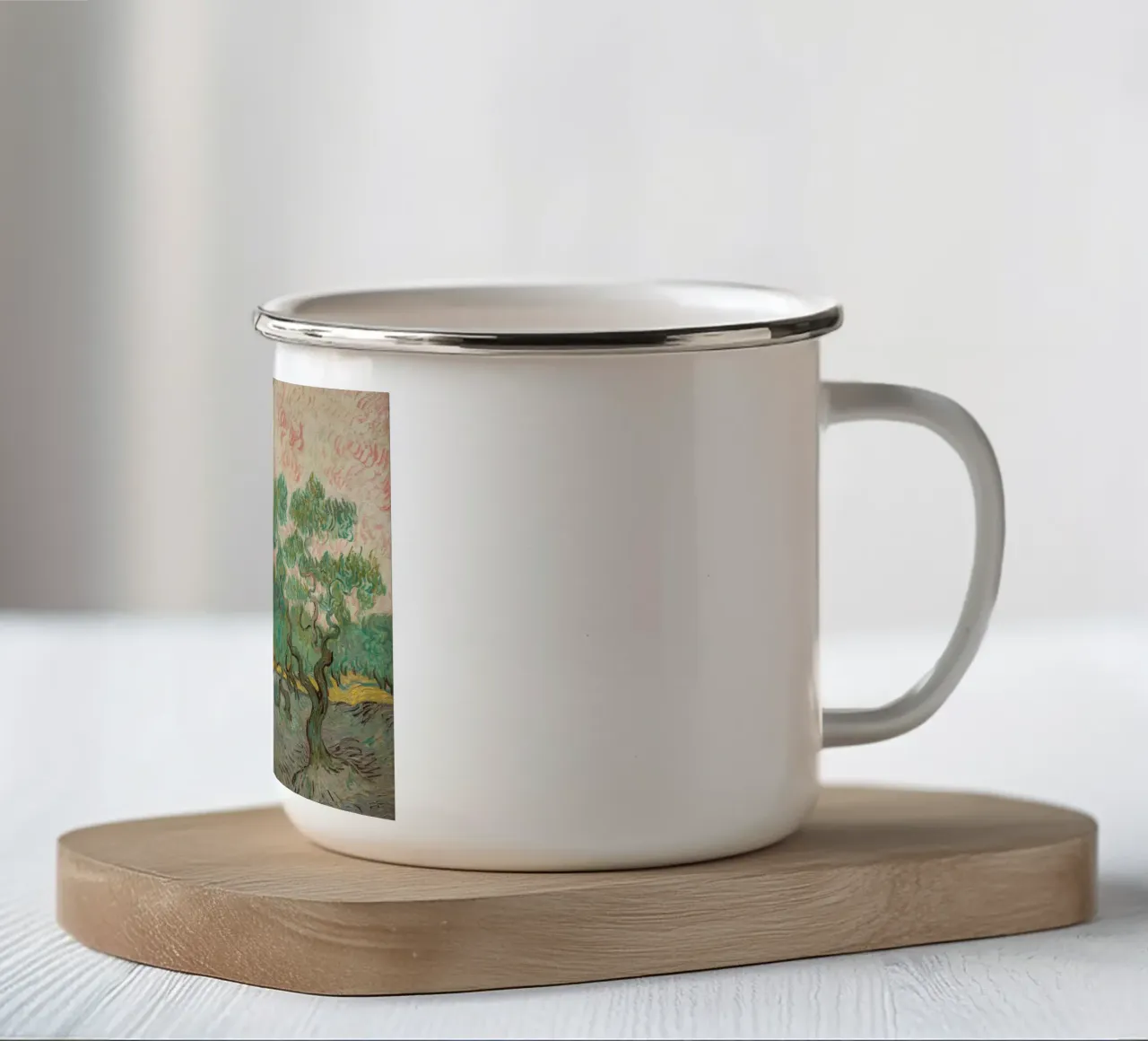 van Gogh, Donne che raccolgono olive tazza in smalto da Carinaprint