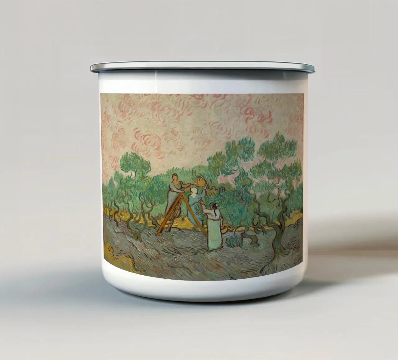 van Gogh, Donne che raccolgono olive tazza in smalto da Carinaprint