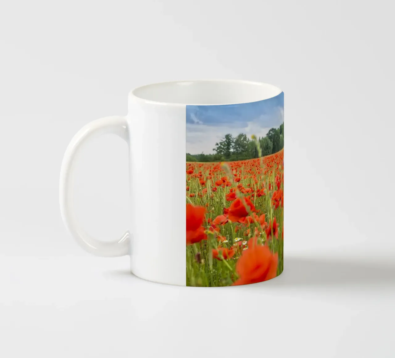 Fields of Red: Meadow of Poppies ceramic mug by Curious Collections by Marielle Leenders