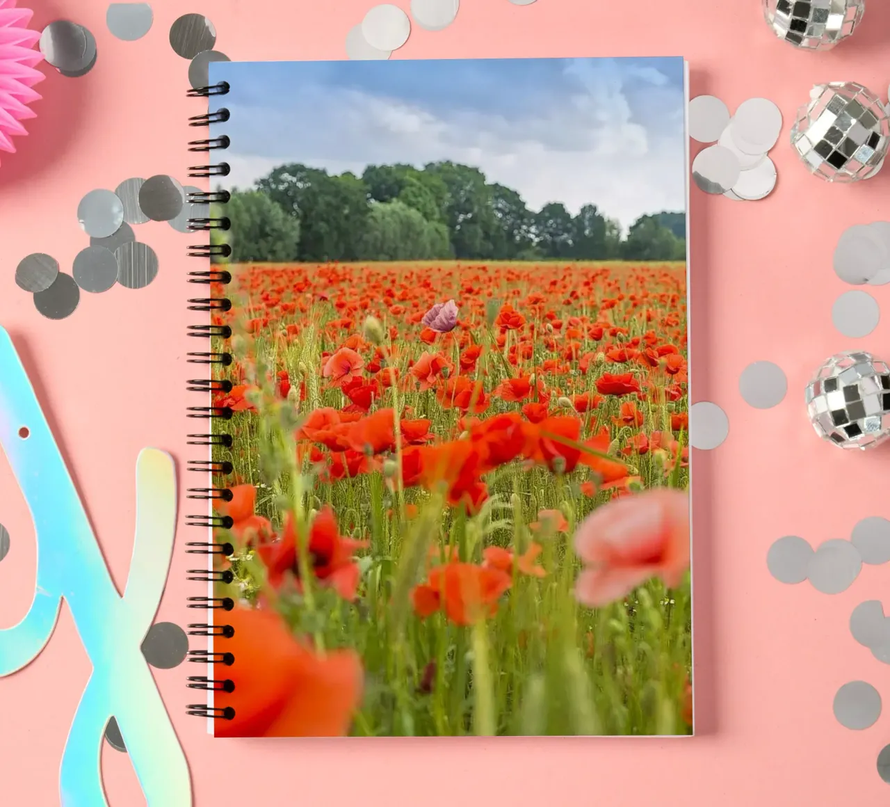 Fields of Red: Meadow of Poppies spiral notebook by Curious Collections by Marielle Leenders