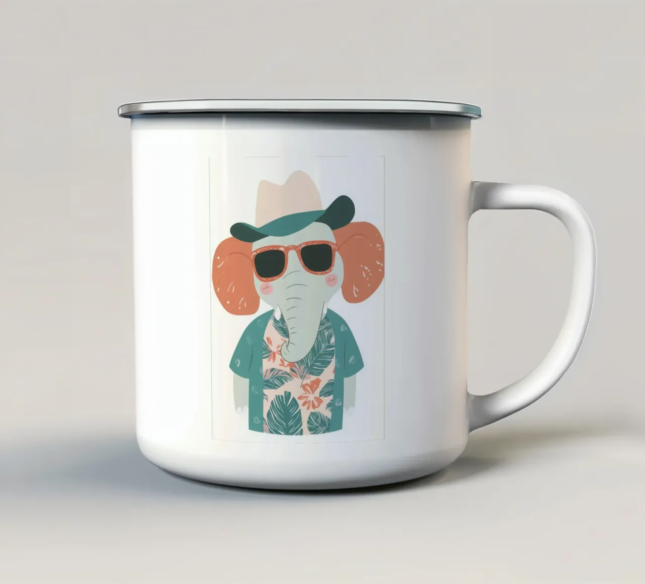 L'elefante ramificato tazza in smalto da So Cute Land - Affiches et posters
