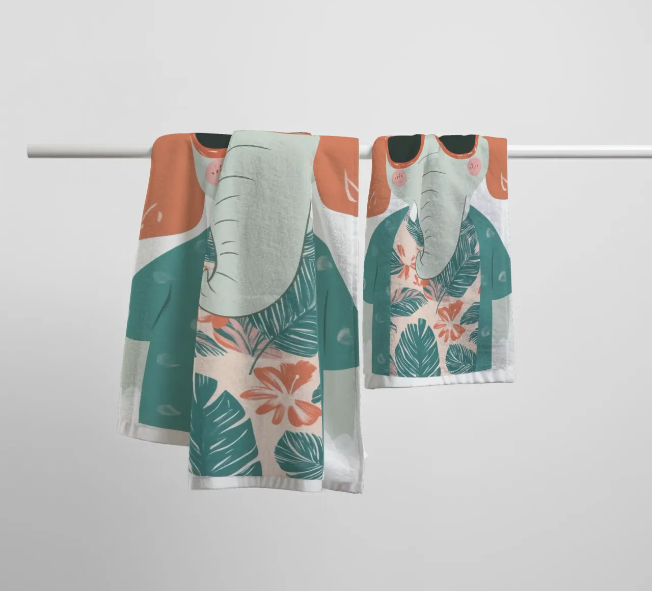 L'elefante ramificato asciugamano da bagno da So Cute Land - Affiches et posters