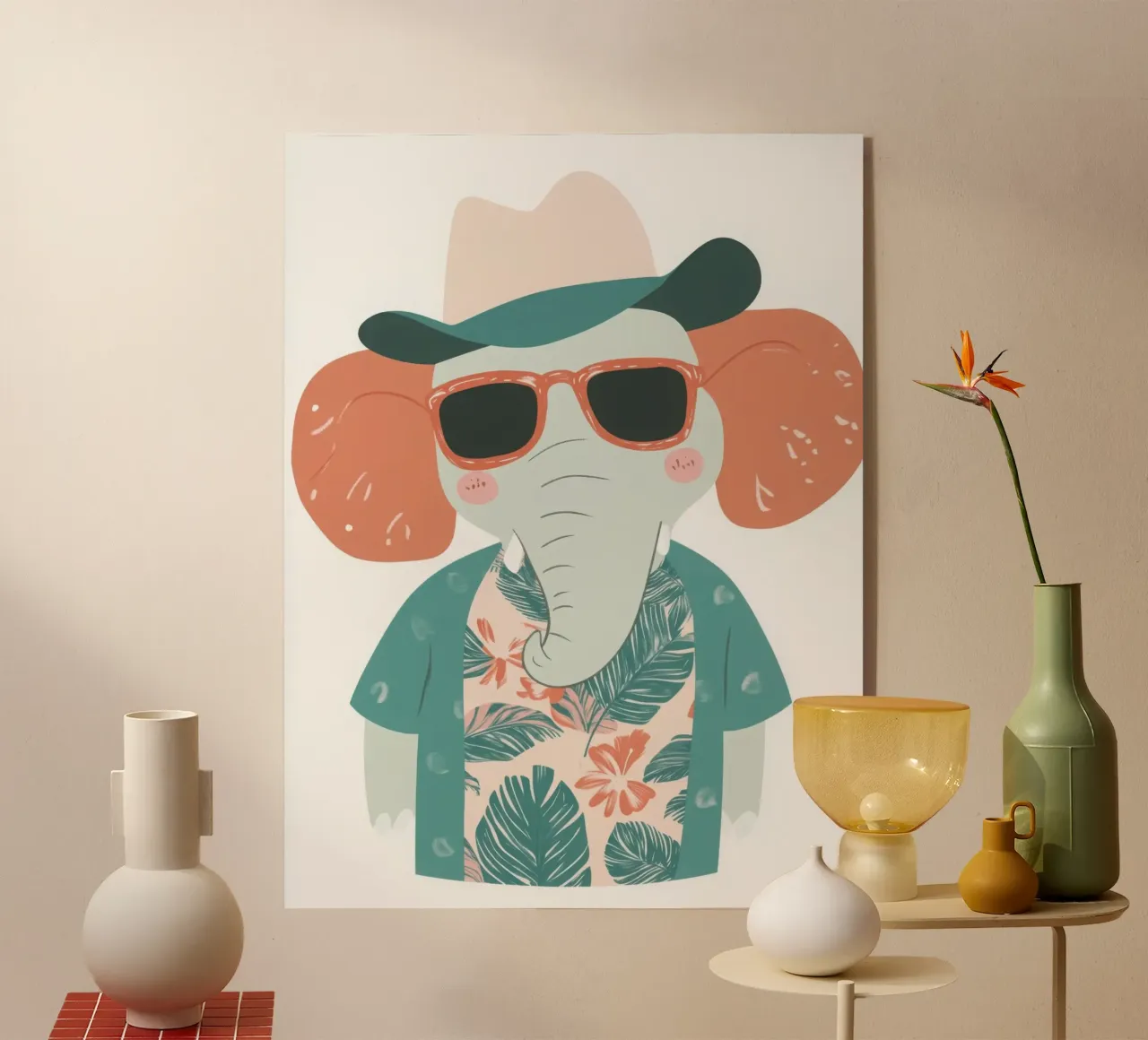 L'Éléphant Branché acrylic glass by So Cute Land - Affiches et posters