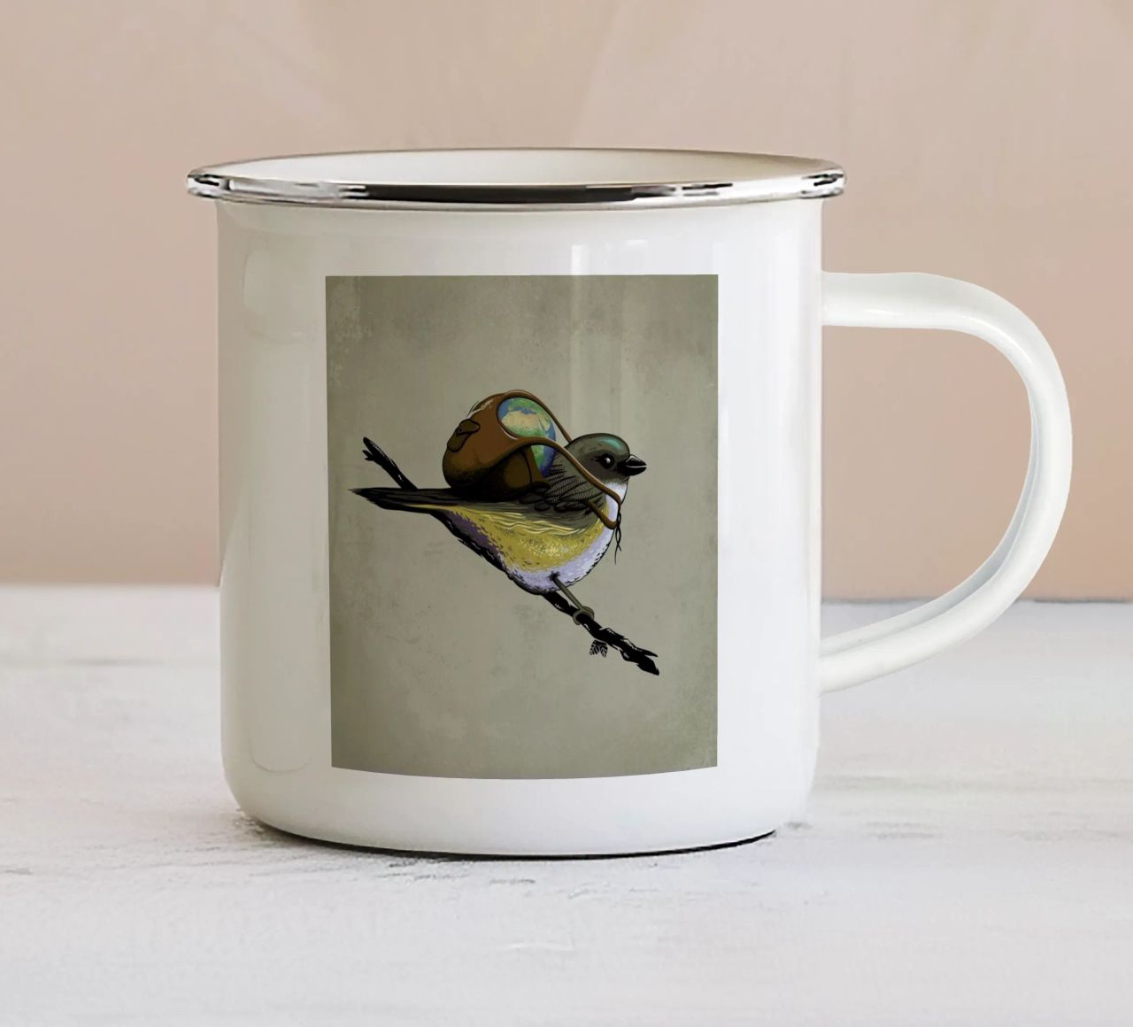 Save The Planet I tazza in smalto da Robert Richter