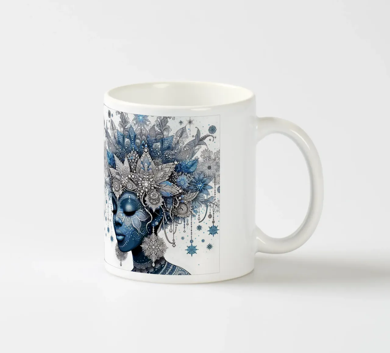 Ritratto in blu tazza in ceramica da Digital Naive