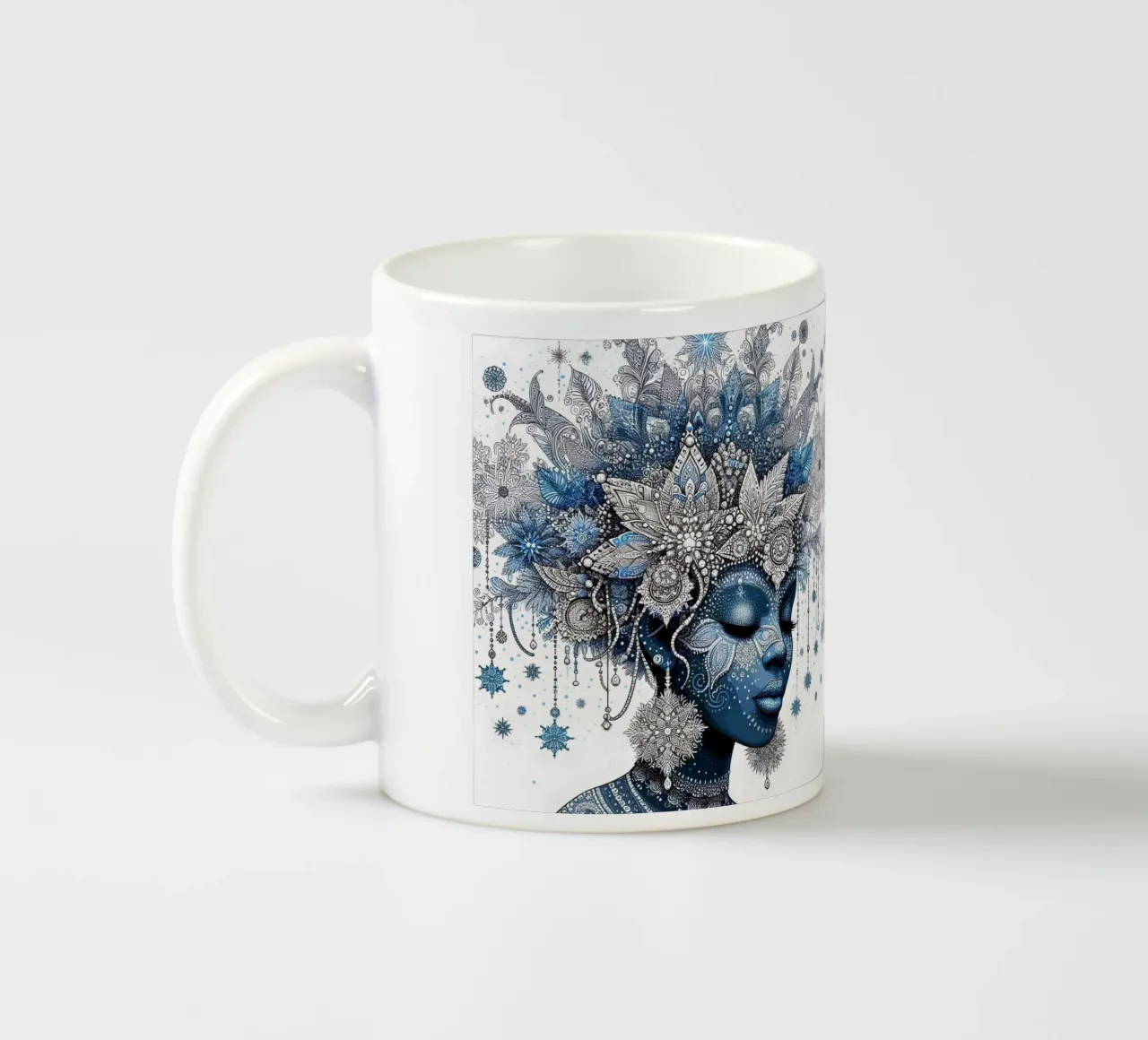 Ritratto in blu tazza in ceramica da Digital Naive