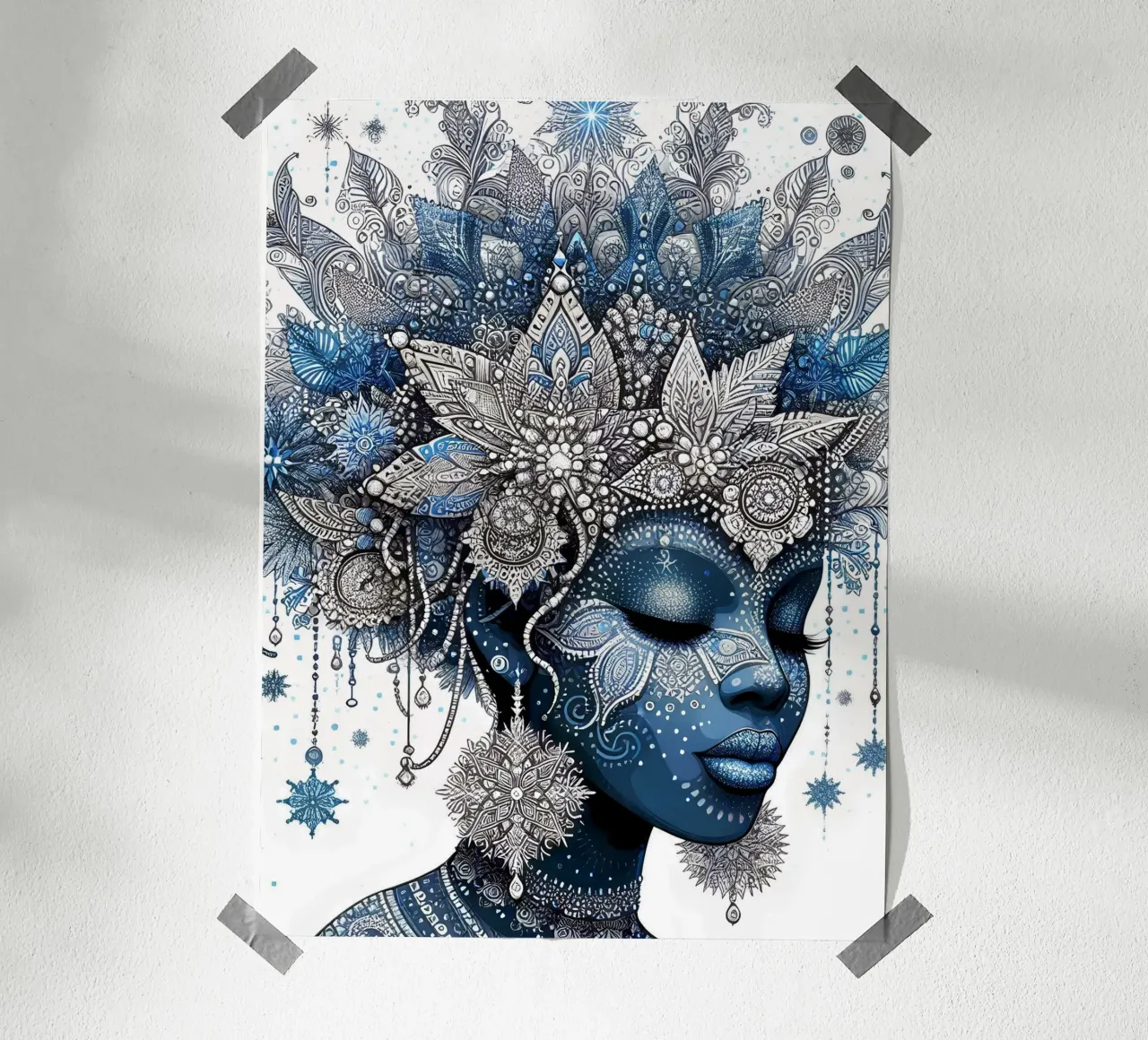 Ritratto in blu carta hahnemühle da Digital Naive