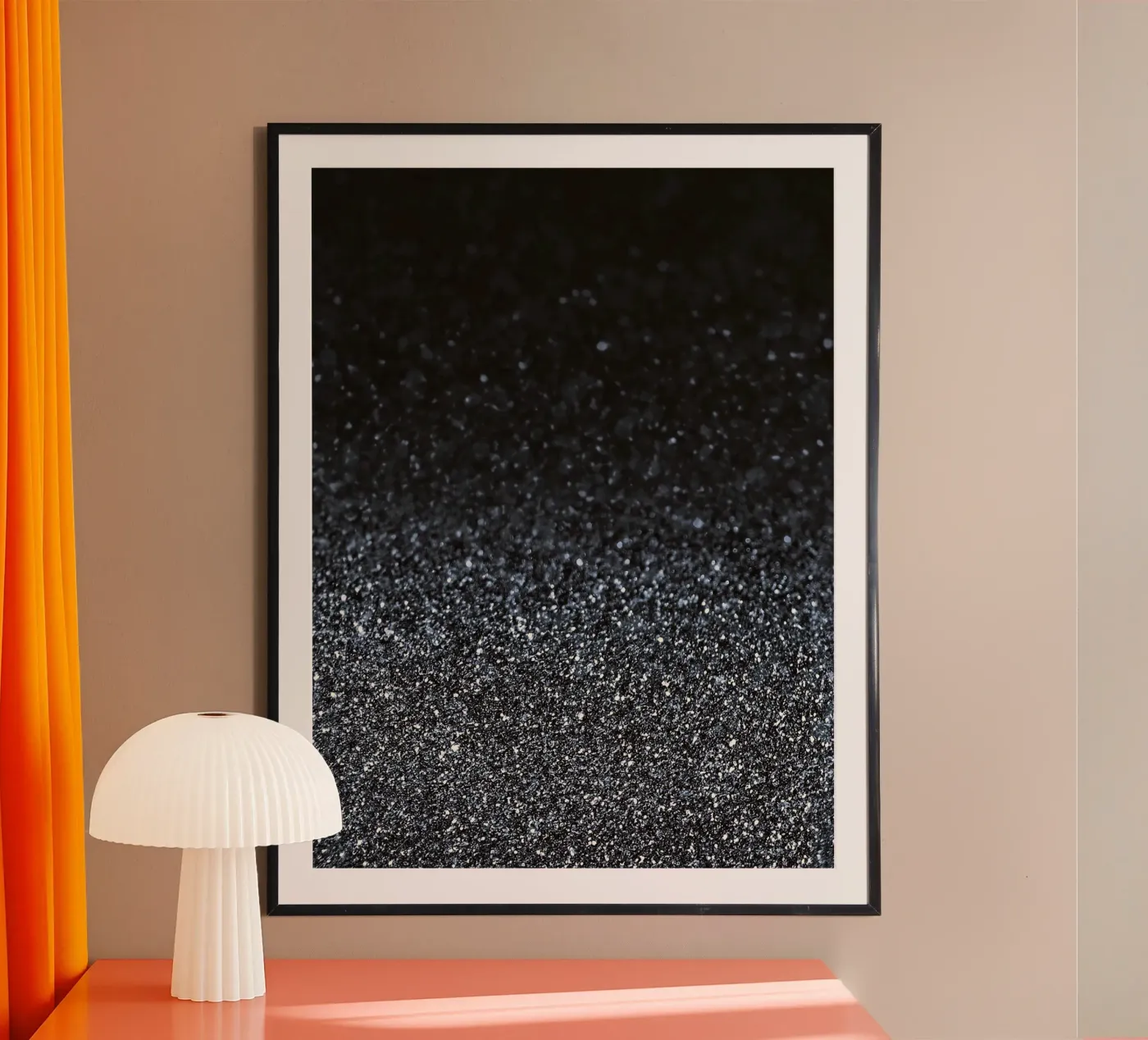 Dark Silver Glitters poster by Moon  Bloom